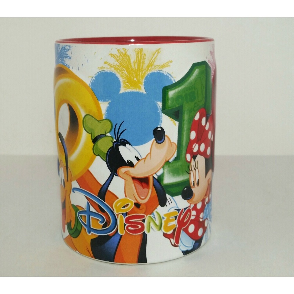 Disney 2018 Year Coffee Mug Mickey Mouse Donald Duck Goofy Pluto by Jerry Leigh